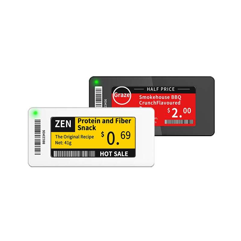 Étiquettes de bord d'étagère électroniques multilingues de 2,66 pouces Série Slim