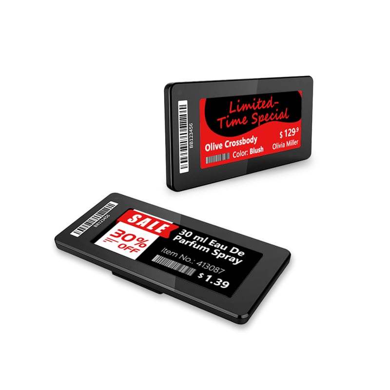 Étiquette d'étagère électronique de 2,9 pouces Série Slim