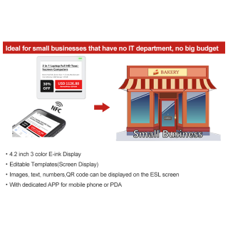 Étiquette de prix numérique NFC 4,2 pouces